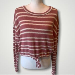 🎄Aeropostale Long Sleeve Striped Crop Sweater
